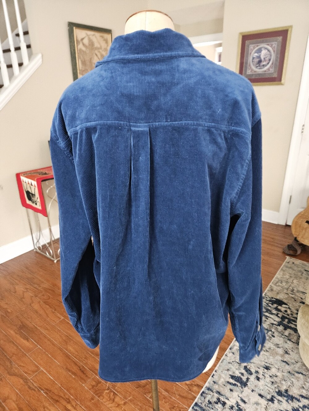 Goodfellow Corduroy Blue Shacket Large - Picture 3 of 4